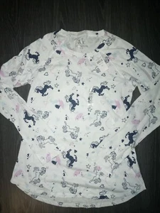 Girls justice long sleeve tee size 14/16 white Unicorn graphics - Picture 1 of 2