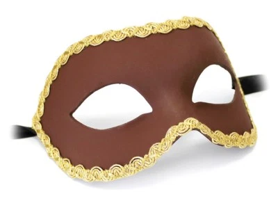 VENETIAN Masquerade Mask Colombina Nera brown handcrafted Made in Venice Italy - Image 1 of 3
