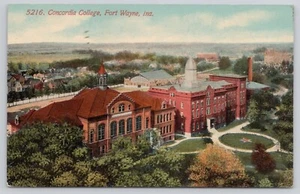 Aerial of Concordia College Fort Wayne Indiana IN Antique 1912 Postcard - Picture 1 of 2