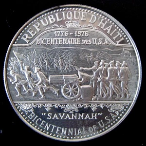 HAITÍ - 25 GOURDES 1974 PROOF KM# 112, BICENTENARIO DE EE. UU. - Imagen 1 de 2