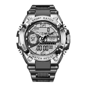 Herren Military Sport Armbanduhr Analog Digital Stoppuhr Kalender Dual-Time - Bild 1 von 17