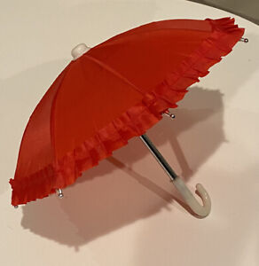 Ruffle Umbrella Red 18" Doll Clothes Accessory For American Girl Dolls