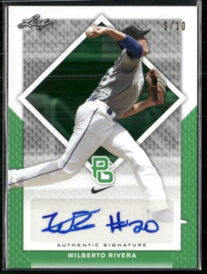 Wilberto Rivera 2016 Leaf Perfect Game Green Auto 9/10  - Image 1 of 2