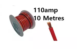 110 Amp 16mm2 Car Battery Flexable Live Cable Strap Positive Wire 110A 10Mtr 12v - Picture 1 of 2