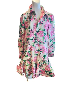 TUCKERNUCK Gossamer Pink Hydrangea Shirt Dress - Picture 1 of 7