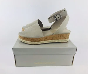 Marc Fisher Womens Size 9.5M Faithful Espadrilles Sandals Medium Natural Suede - Picture 1 of 8
