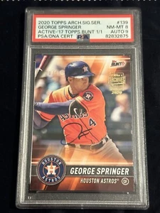 2020 Topps Archives George Springer 1-of-1 Signature Series PSA 8 Auto 9 - Picture 1 of 3