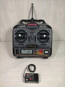 HITEC FLASH 5 TRANSMITTER RECEIVER CONTROLLER 1/14 VINTAGE Handset RC BOAT Heli - Picture 1 of 8