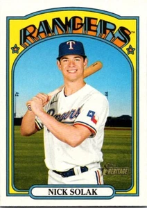 2021 Topps Heritage Nick Solak #277 Texas Rangers Baseball Card - Picture 1 of 4