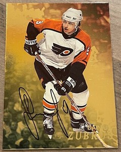 1998-99 ITG Hockey Be A Player Gold Autograph Dainius Zubrus #102 Flyers