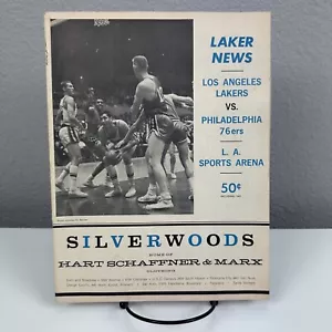 1963-64 Programa de Baloncesto NBA Philadelphia 76'ers Los Angeles Lakers Silverwood - Imagen 1 de 7