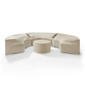 Juego de 4 fundas para muebles Catalina bronceadas - 3 sofás seccionales redondos y mesa de centro - Imagen 1 de 5