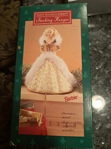 Hallmark 1995 Happy Holidays Barbie Christmas Stocking Hanger Holder NMIB - Picture 1 of 6