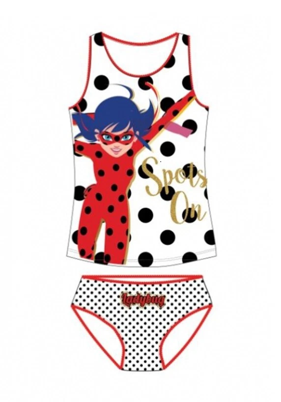 DISNEY MIRACULOUS Ladybug 2tlg. Set Unterwäsche Slip Unterhemd rot/weiß Gr.110/116