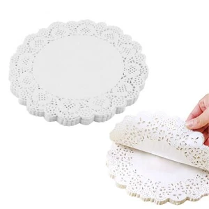 White Paper Doilies - 5 Inch Round Lace Paper Doilies - for FoodCakes Dessert... - Picture 1 of 7