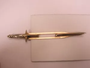Broad Sword Silver Tone Handle Vintage SWANK LARGE Tie Bar Clip falchion claymor - Picture 1 of 7