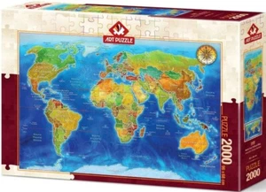 NEW Art Puzzle Jigsaw Puzzle 2000 Pieces 5496 World Geo-Political Map - Imagen 1 de 2