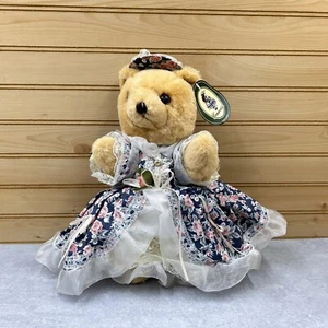 GEPPEDDO Girl Teddy Bear 11" Plush Toy Stuffed Animal with Dress Floral Print - Picture 1 of 13