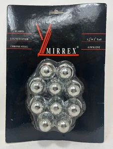 Set of 10 MIRREX GMX1292 Truck Lug NUT Flared Chrome Steel Cover ~NEW~ 1-1/16x2" - Picture 1 of 3