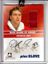 2008-09 ITG Bleu Blanc et Rouge Autographs Plus Glove #APPR Patrick Roy /9