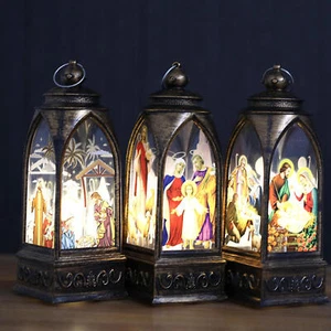 Nativity Scene Lantern Vintage Lanterns Decorative Indoor Lantern Table classy - Bild 1 von 6