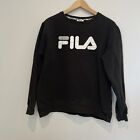 Black Size 14 Fila Jumper Pullover Sweatshirt Women White Logo
