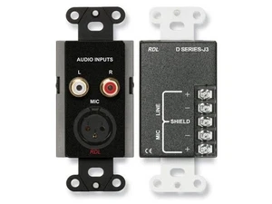 RDL DB-J3 Mic/Line Input Extender - XLR/RCA/Terminal block/Black - Picture 1 of 1