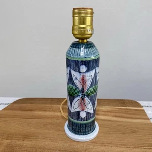 Vintage handbemalte Tilgmans Lampe MCM skandinavische Keramik Sgraffito schwedisch - Bild 1 von 7