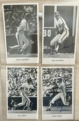 Juego de 8 jugadores autografiado por el equipo de los Filis 1981 edición. Ver lista de nombres Foto 1 de 4