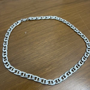 Sterling Silver - ITALY Anchor Mariner Chain 20" Men's Heavy Necklace - 69g - Picture 1 of 24