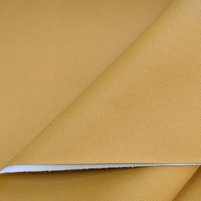 Faux Leather Vinyl Fabric Panel Saffron Yellow Mustard Home Decor Upholstery - Image 1 of 4
