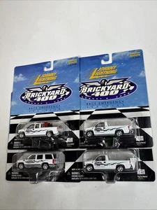Johnny Lightning Set of 4 - BRICKYARD 400 - RACE Emergency Vehicles CHEVY TRUCK - Picture 1 of 10