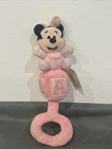 Disney Parks Baby Minnie Mouse 8" Plush Pink ABC Rattle Walt Disney World block - Picture 1 of 4