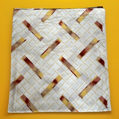 Hoja plana vintage años 70 Cannon Monticello tamaño queen dorado marrón geométrico MOD Foto 1 de 4