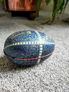 VinCenzo Faberge Egg Tin Trinket Storage 11.5cm Tall - Picture 1 of 5