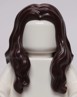 Lego Minifigura Cabello Largo Ondulado Marrón Oscuro con Parte Central Foto 1 de 3