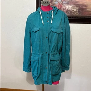 Giacca donna Duluth Trading Mist Master taglia XL teal elasticizzata cappuccio tasche - Foto 1 di 12