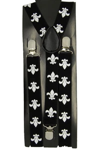 Tirantes elásticos con clip unisex para hombre "Fleur de lis" espalda en Y  - Imagen 1 de 1
