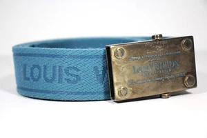 Cinturón de lona Louis Vuitton Bengale Inventeur unisex 100/40 O927 - Imagen 1 de 7