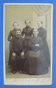 Tarjeta de gabinete antigua de fotografía familiar de C Andren - Imagen 1 de 2