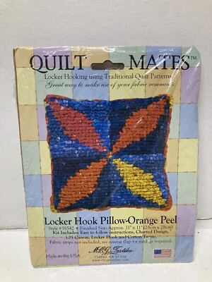 MCG Textiles Quilt Mates Pillow Kit Locker Hooking Orange Peel NEW 11x11 - Image 1 of 3