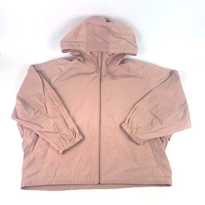 Куртка ветровка Uniqlo размер XL на молнии пыльная розовая с капюшоном вентилируемые карманы - Изображение 1 из 4