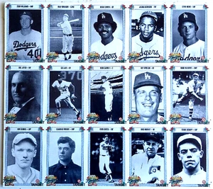 VINTAGE LA DODGERS 100 Years of Great Memories 1990 BASEBALL UNCUT CARD SET - Picture 1 of 4