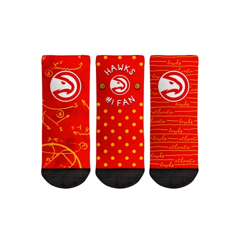 Toddler Rock Em Socks Atlanta Hawks #1 Fan 3-Pack Crew Socks Set Cover