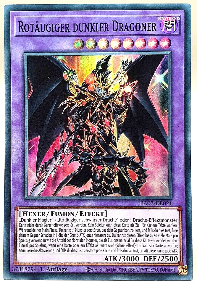Rotäugiger Dunkler Dragoner Yugioh deutsch Super Rare Holo RA02-021 - Bild 1 von 1