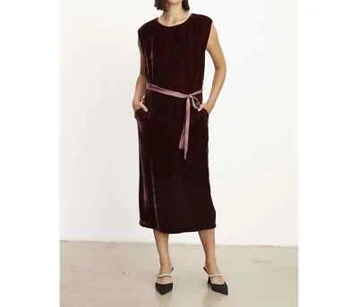 VELVET By Graham & Spencer Kandace Velvet Midi Dress Wineberry S $319 F3 - Image 1 of 3