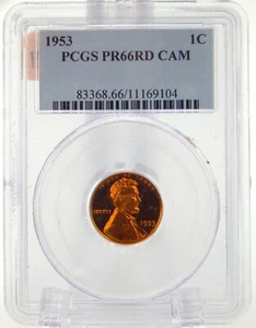 1953 - graduación profesional Pf66 RD camafeo rojo - centavo de trigo de lincolina / centavo (BT391) - Imagen 1 de 8