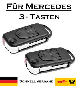 2x chiavi pieghevoli alloggiamento per Mercedes ricambio 3 tasti telecomando auto KS06NO - Foto 1 di 5