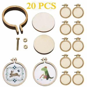 20 Stck. 2,5 cm Mini Stickrahmen Ring Holz Handarbeit Kreuzstich Rahmen Werkzeug - Bild 1 von 11