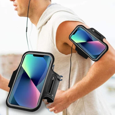 Non-Slip Running Armband for iPhone 14 + 13 Pro Max 12 11 XR SE3rd Phone Holder - Image 1 of 4
